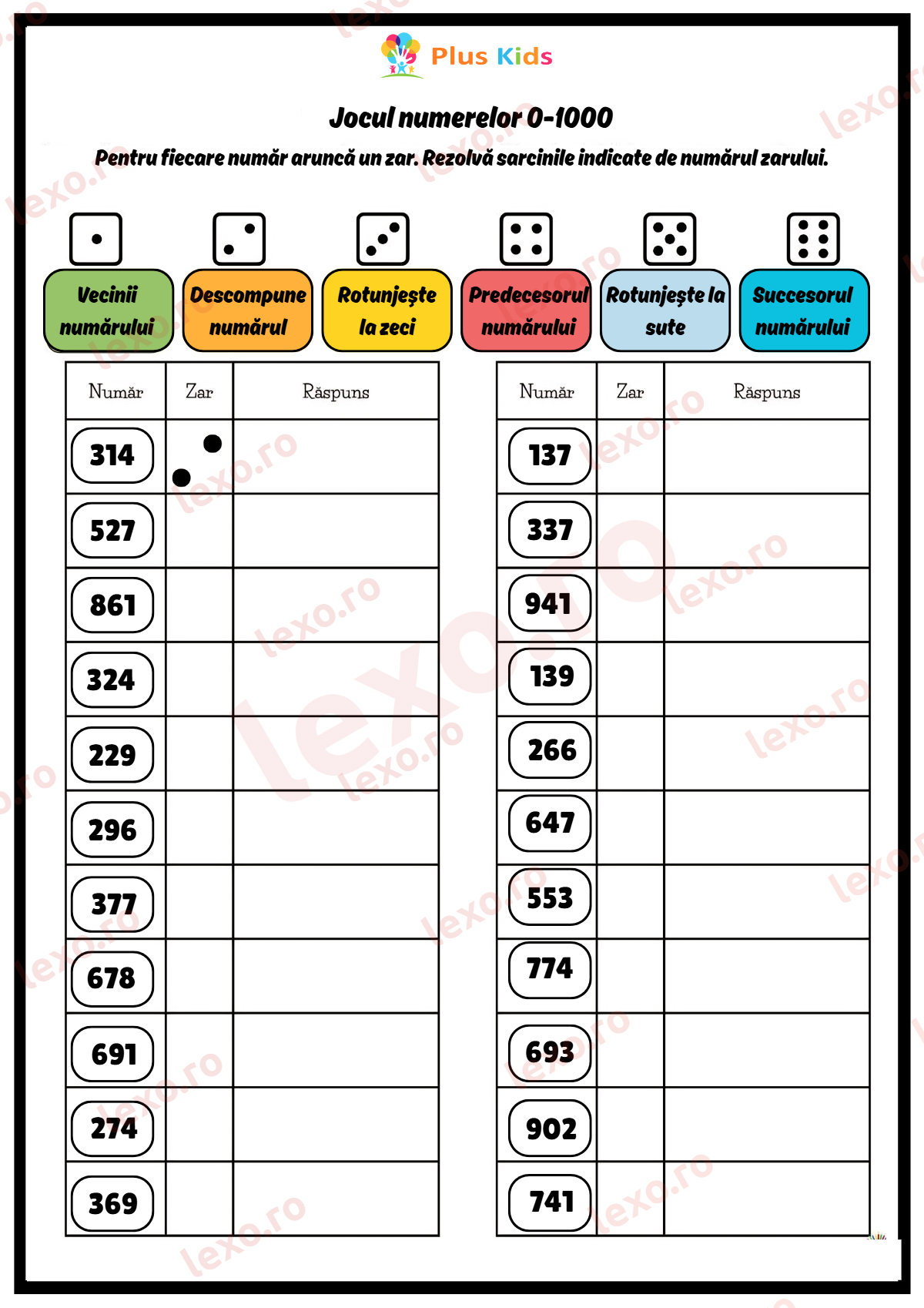 Jocul numerelor 0-100